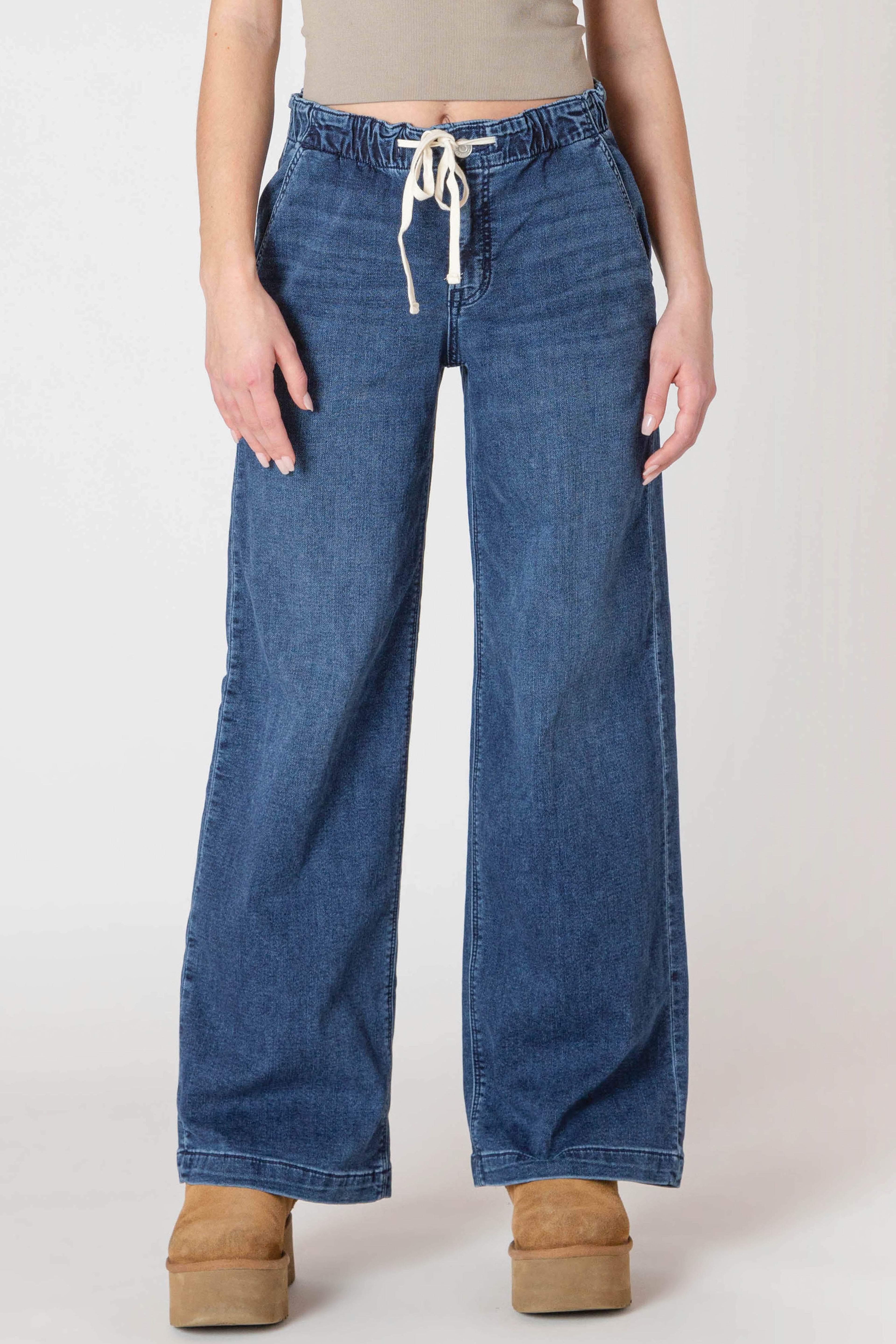 Drawstring Denim Trousers