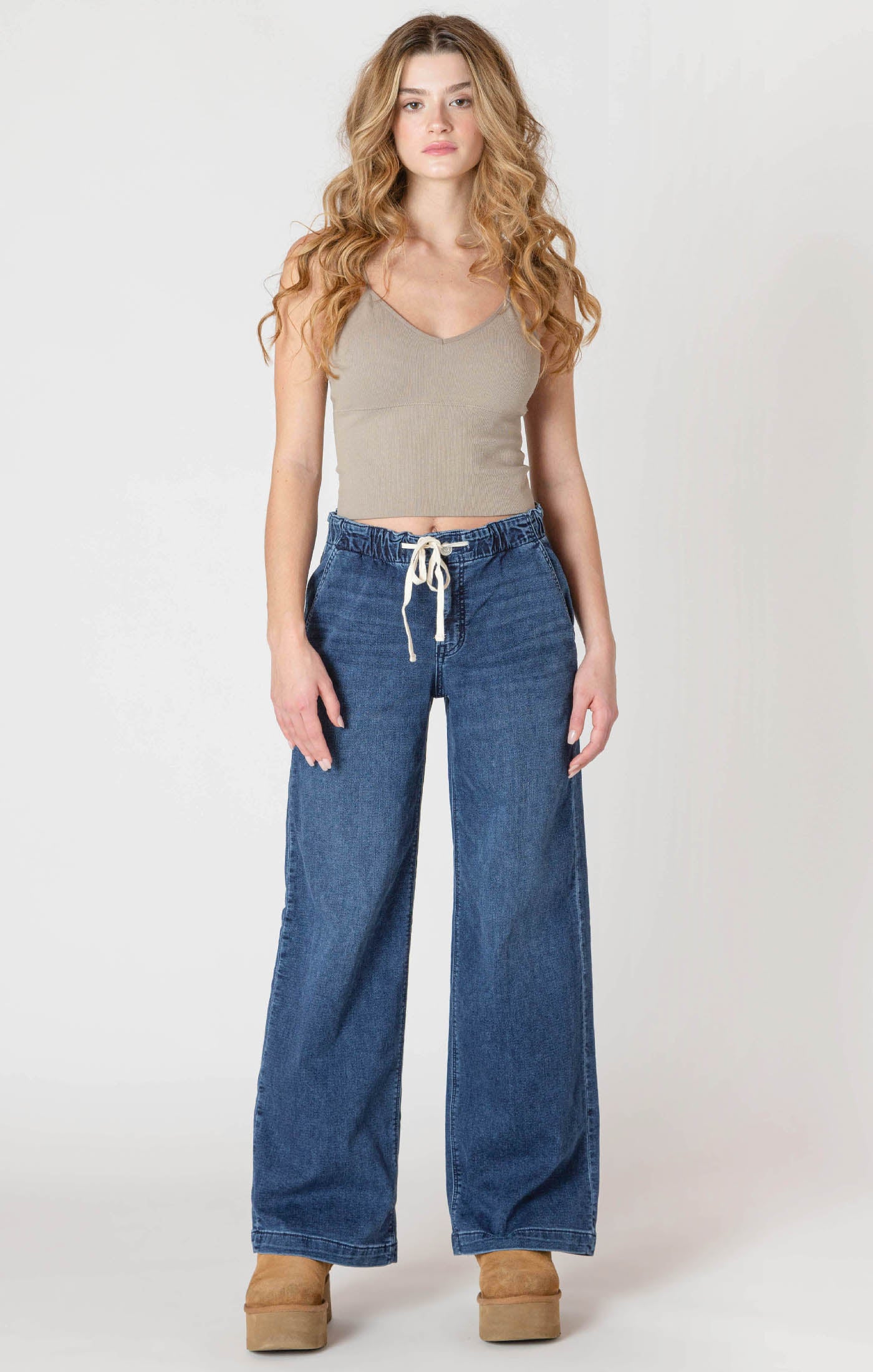 Drawstring Denim Trousers