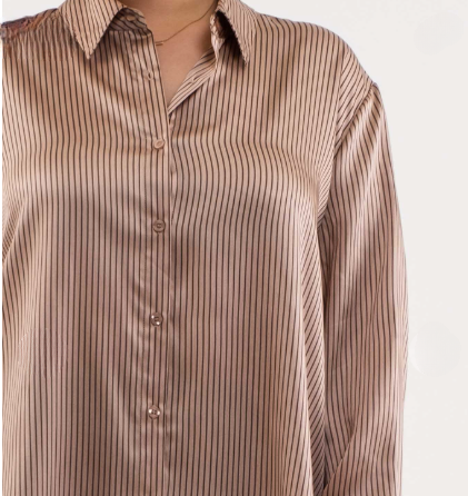 Brown striped shirt on a white background