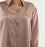 Brown striped shirt on a white background