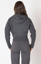 Charcoal knitted sweater, with a half zip detail