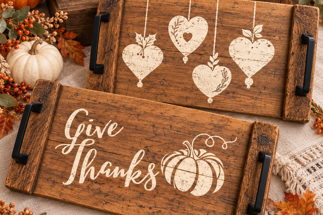 Custom Holiday Signs + Trays