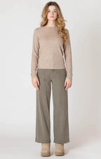 A light weight long sleeve shirt in a beautiful sandstone color, a perfect staple piece!