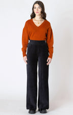 Black high waisted corduroy pants.